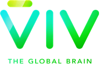 비브랩스의 비브 마크. 'VIV. THE GLOBAL BRAIN'