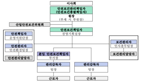 안전 전담 조직도